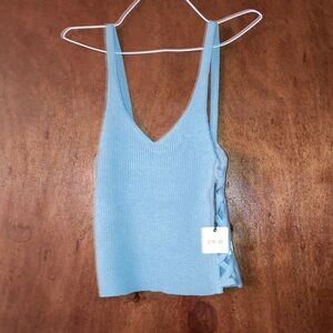 Active USA Light Blue Camisole with Lace-Up Sides